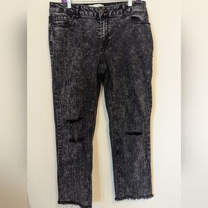 Est. 1946 Denim Women MidRise Distressed Stretch Acid Wash Jeans Raw Hem, 12